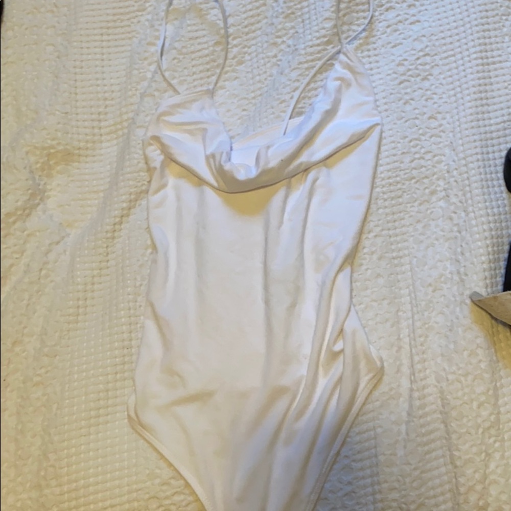 Drapey cowl neck body suit - NEW